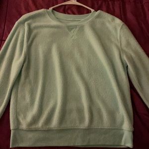 Light green fluffy long sleeve tee shirt